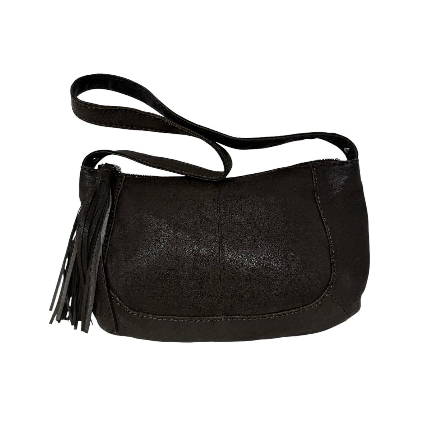 Hobo Purse Brown New Soft Leather Tassel Boho Small Shoulder Bag Womens